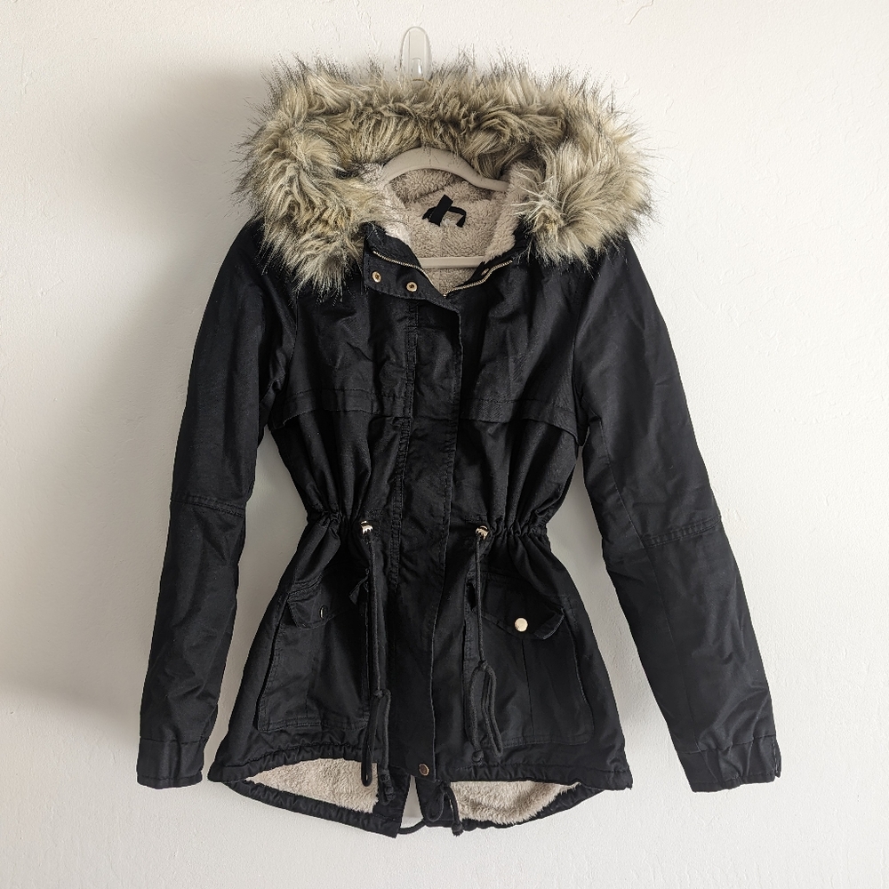 H&M Divided Pile-Lined Parka Jacket